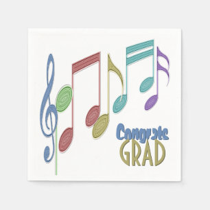 Musical Notes Linear Multicolor GRADUATION Napkin