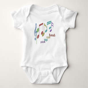 Musical Notes Linear Multicolor PICK UP THE BEAT Baby Bodysuit