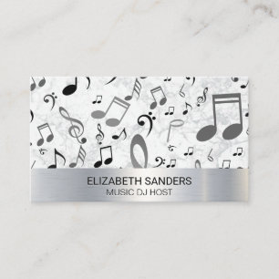 Musical Notes Metal Marble Business Card