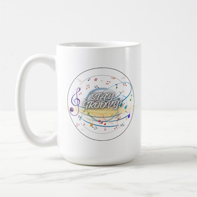 Musical Notes Mug – Music Lover Coffee Cup (Left)