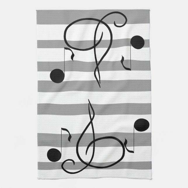 Musical Notes Music Cafe Towels Musician Gifts (Vertical)