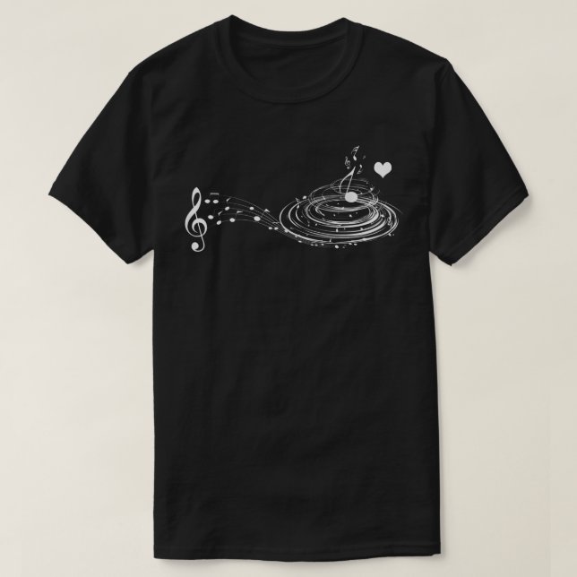 Musical Notes Music Dad  Text In Treble Clef  T-Shirt (Design Front)