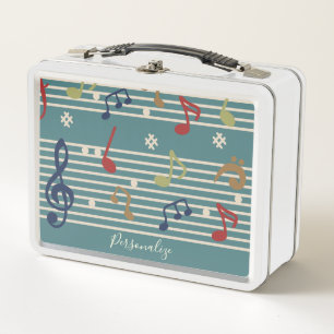 Musical Notes Music Sheet Music Personalised Metal Lunch Box