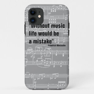 musical notes & music-themed quote iPhone 11 case
