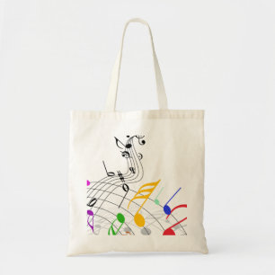 musical notes n staff tote bag