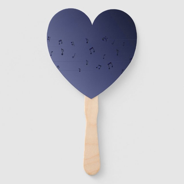 Musical Notes Navy Ombre  Set of Fans (Back)