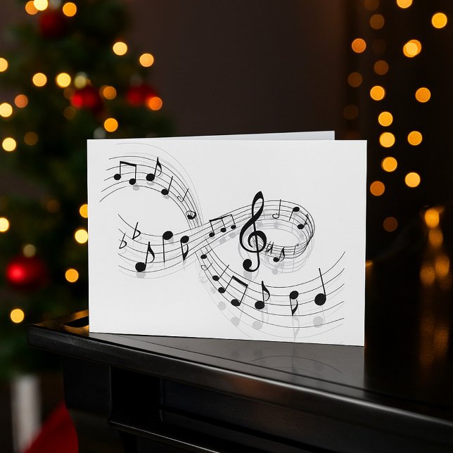 Musical Notes On A Staff Line Greeting Cards (Creator Uploaded)