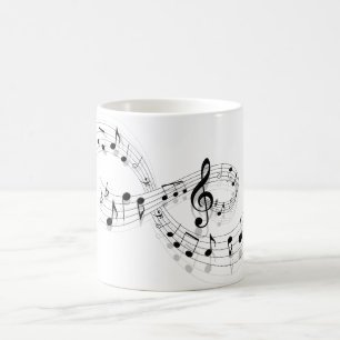 Musical Notes On A Staff Line Mug