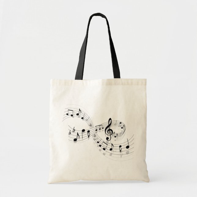 Musical Notes On A Staff Line Tote Bag (Front)