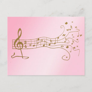 MUSICAL NOTES ON FUN PENTAGRAM - HAPPY MUSIC GIFT POSTCARD