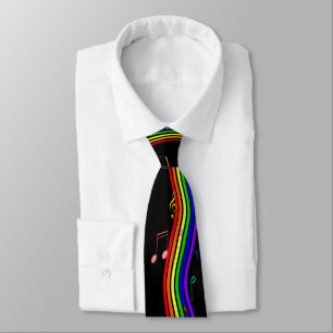 musical notes on rainbow tie