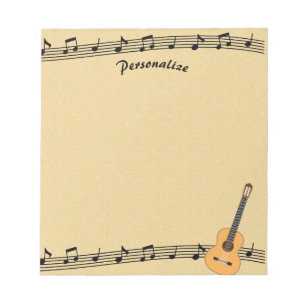 Musical Notes on Sheet Music & Guitar Personalise