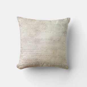 Musical Notes Pale Pink Throw Pillow