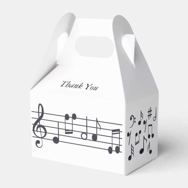 Musical Notes Party Favour Box (Front Side)
