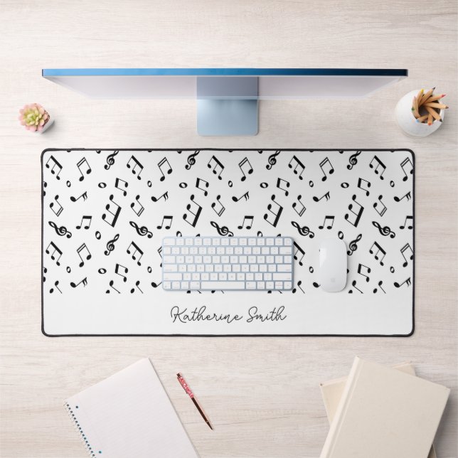 Musical Notes Pattern Personalised Desk Mat (Office 1)