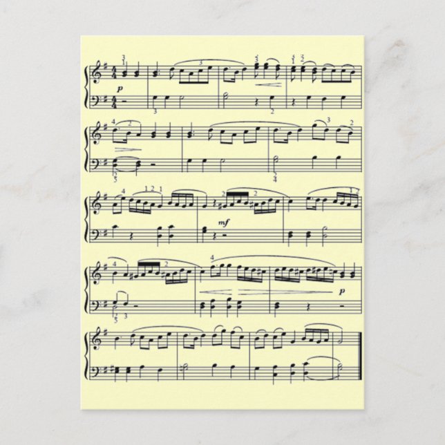 musical notes postcard (Front)