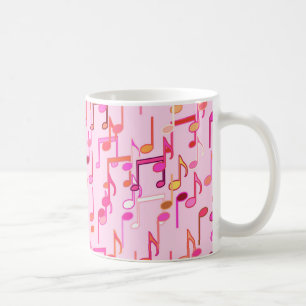 Musical Notes print - pink, multi Coffee Mug