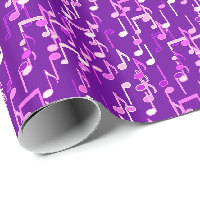 Musical Notes print - violet purple, multi Wrapping Paper (Roll Corner)