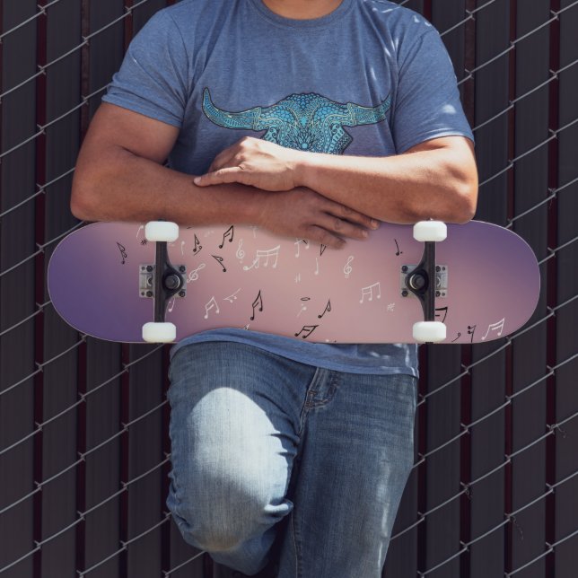 Musical Notes Purple Glow  Skateboard (Outdoor 3)