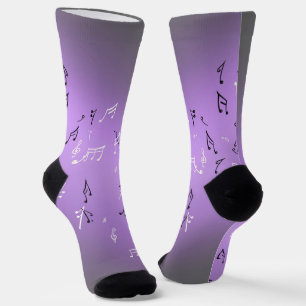 Musical Notes Purple Socks