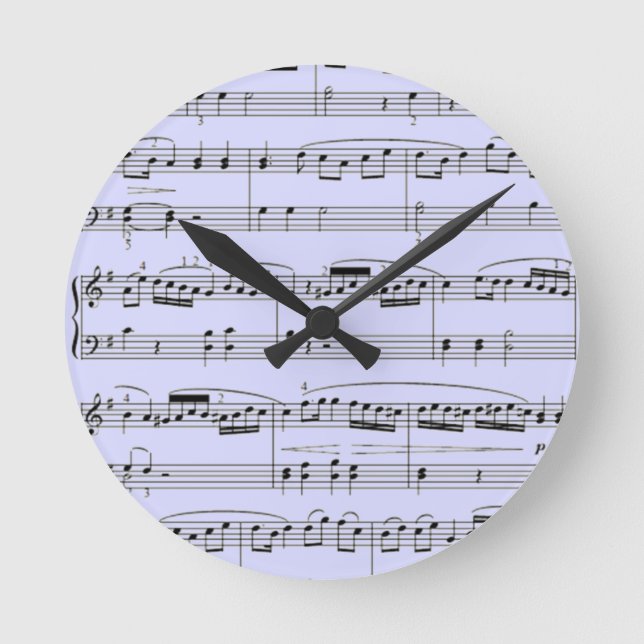 musical notes round clock (Front)