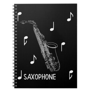 Musical Notes Saxophone Notebook