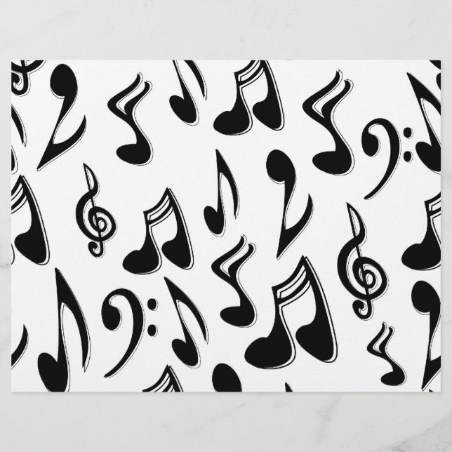 Musical Notes Scrapbook Paper (Front)