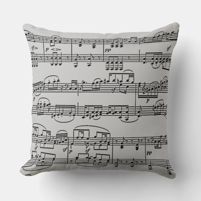 musical notes/ sheet music cushion (Front)