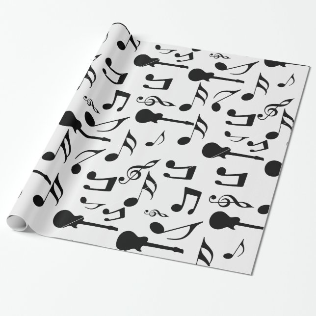 Musical Notes - Sheet Music Design Wrapping Paper (Unrolled)