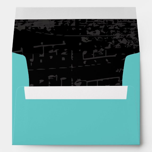 MUSICAL NOTES & STARS Bar Bat Mitzvah Invitation Envelope (Back (Bottom))