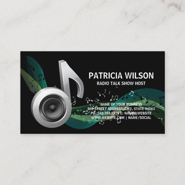 Musical Notes | Subwoofer Business Card (Front)