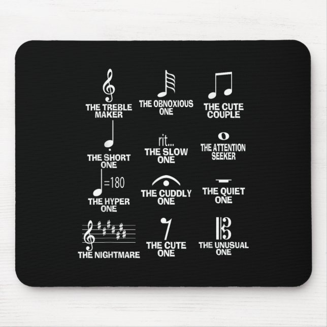 Musical Notes Symbol Definition Humor Funny Christ Mouse Mat (Front)