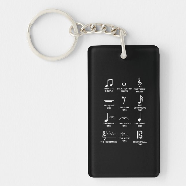 Musical Notes Symbol Definition Humour Musician Key Ring (Front)