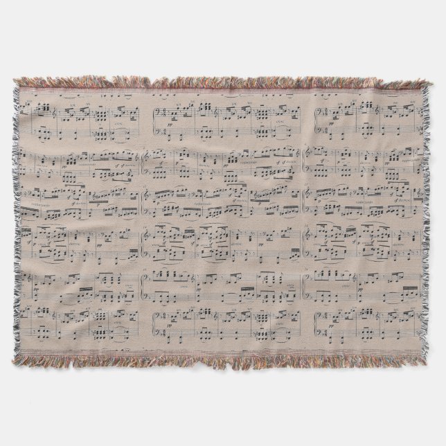 musical notes throw blanket (Front)