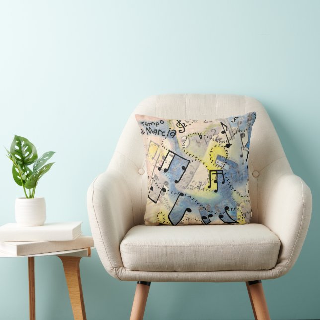 Musical notes throw cushion (Chair)