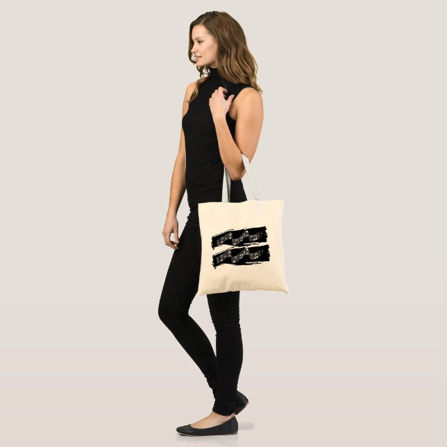 Musical notes tote bag (Front (Model))
