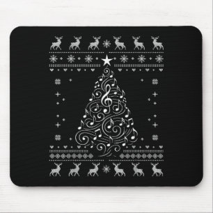 Musical Notes Tree Christmas Ugly Sweater Xmas Mouse Mat