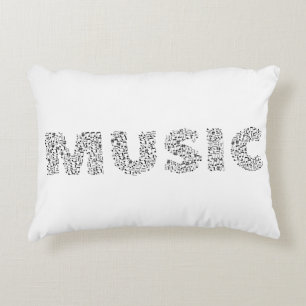 Musical Notes Typography Music Decorative Cushion