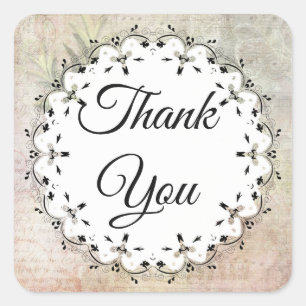 Musical Notes Vintage Thank You Stickers