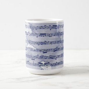 Musical notes watercolor coffee mug