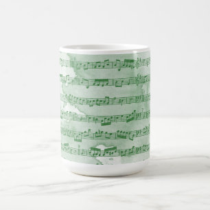Musical notes watercolor coffee mug