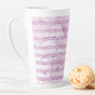 Musical notes watercolor latte mug