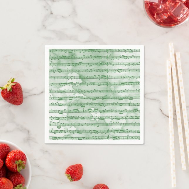 Musical notes watercolor napkin (Insitu)