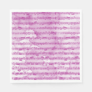 Musical notes watercolor napkin