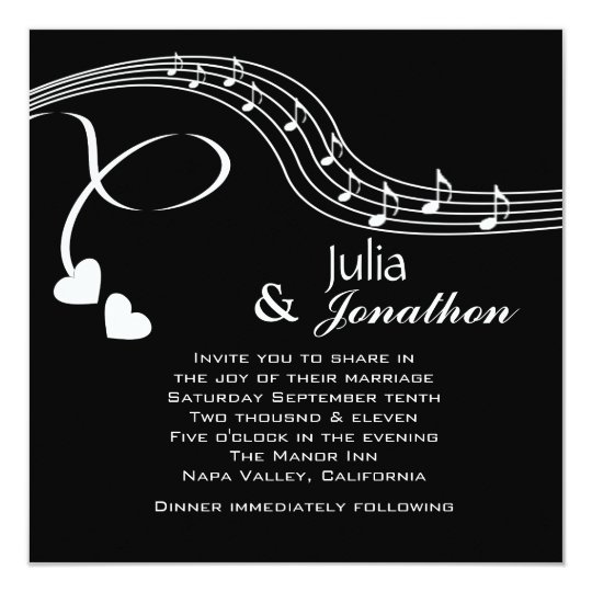 Musical Notes Wedding Invitation