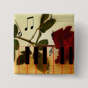 Musical Panio Keys 15 Cm Square Badge