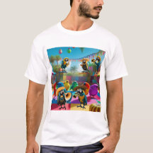 Musical Parrot Party T shirt for men, women 