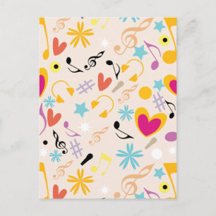 Musical Pattern in Abstract Postcard