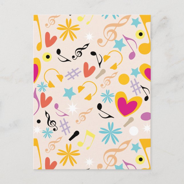 Musical Pattern in Abstract Postcard (Front)