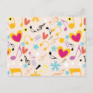 Musical Pattern in Abstract Postcard